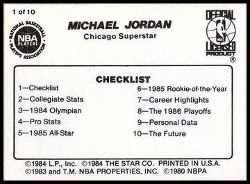 1986 Star Michael Jordan